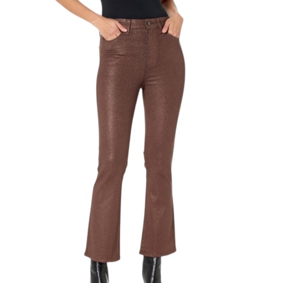 PAIGE Denim - PAIGE Claudine in Bronze Shimmer Luxe Coating